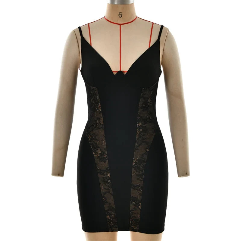 Mini dress with a lace design - Lana