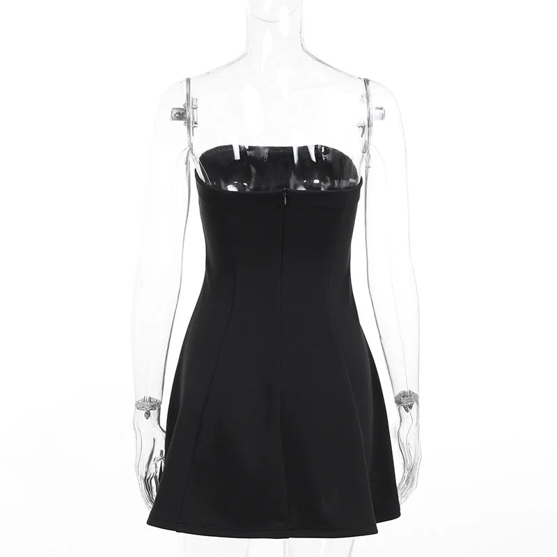 שמלת מיני סטרפלס בגזרת A - לולה