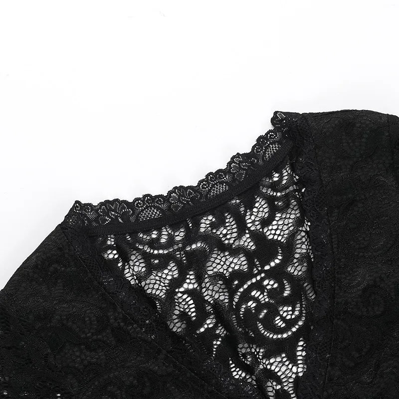 שמלת מיני תחרה צמודה בעיטור סאטן סגירת סיכות - אוליב