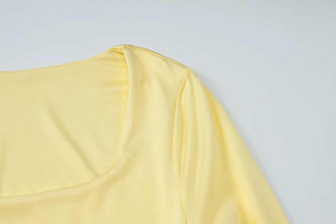 Elegant maxi dress with a slit design and a scarf decoration - RONA LI