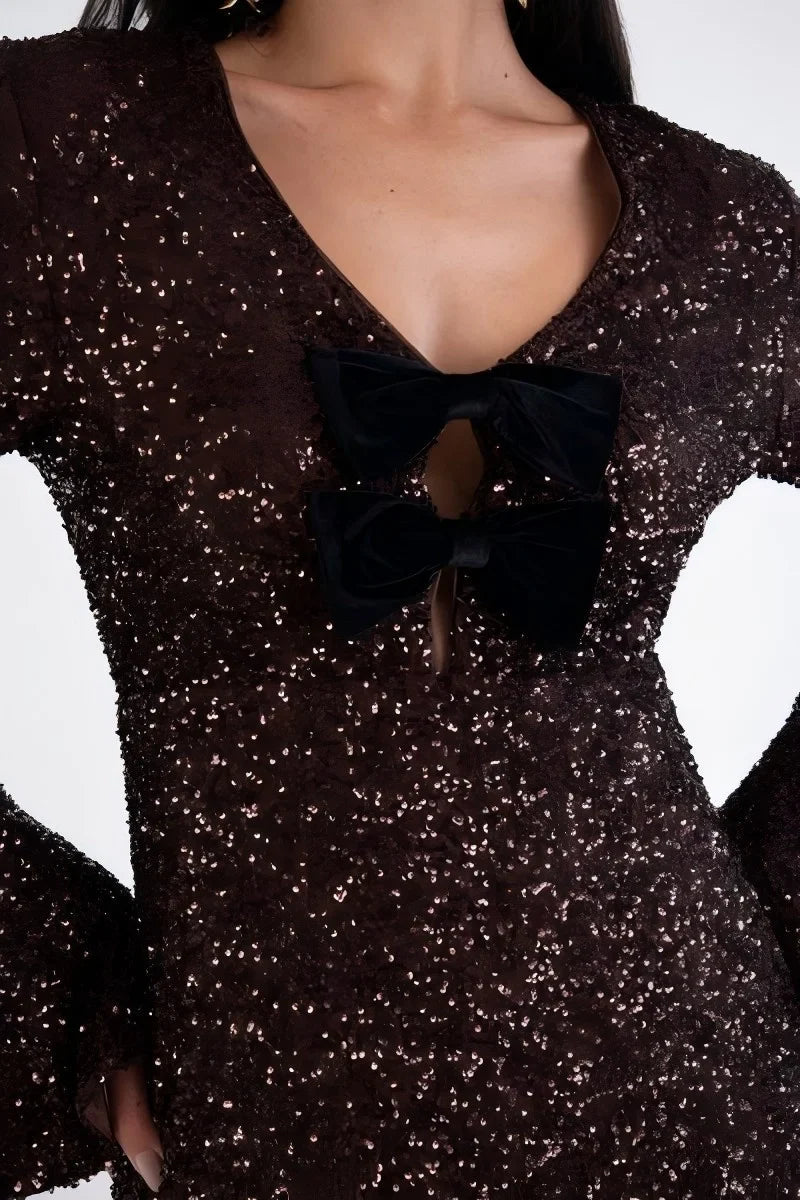Bow tie sequin mini dress - ZADIG