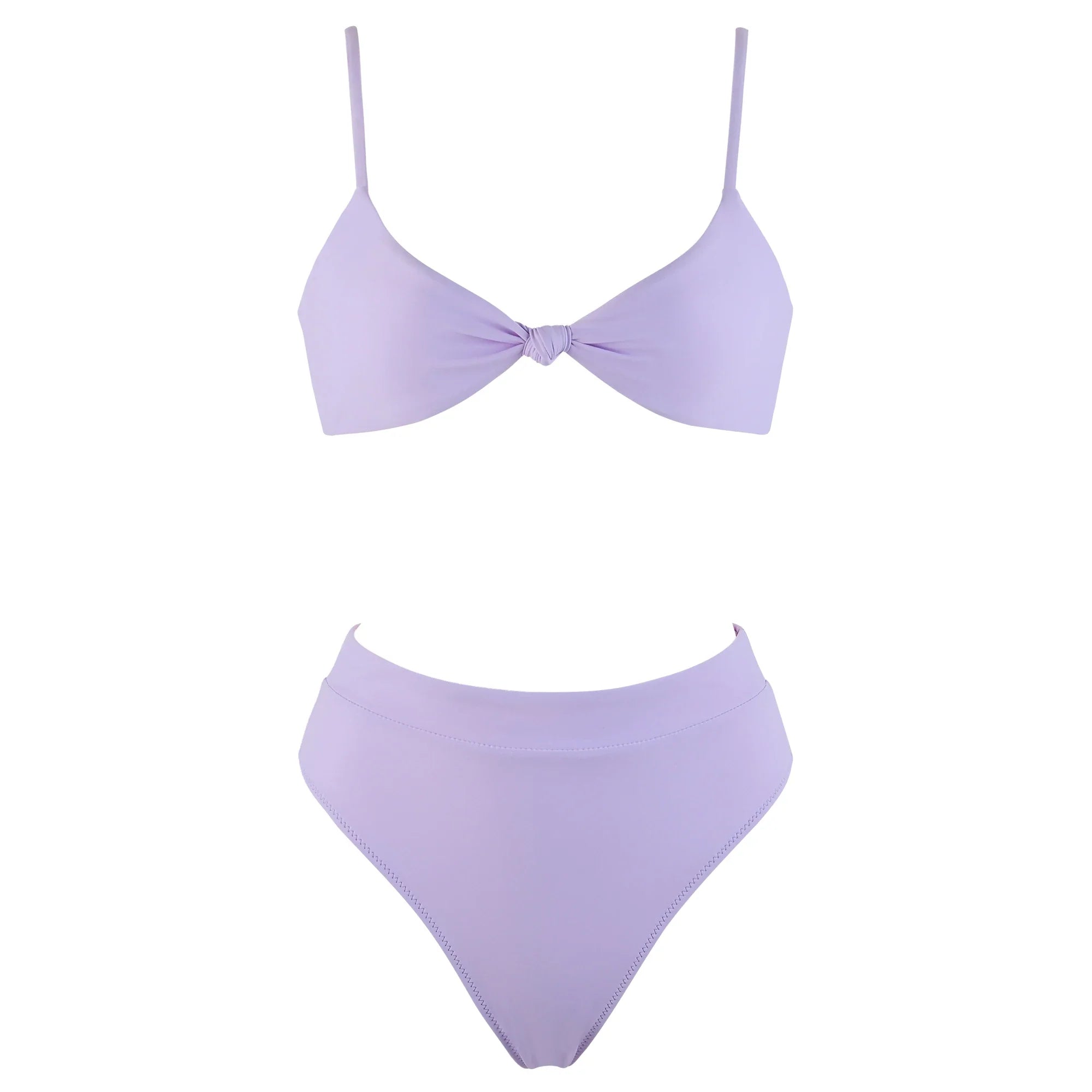 ביקיני תחתון גזרה גבוהה מחטב חזייה בקישוט קשר למראה מוצמד ומורם - שריל