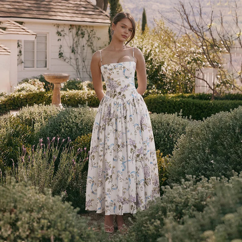 שמלת מקסי פרחונית בגזרת A - ונציה