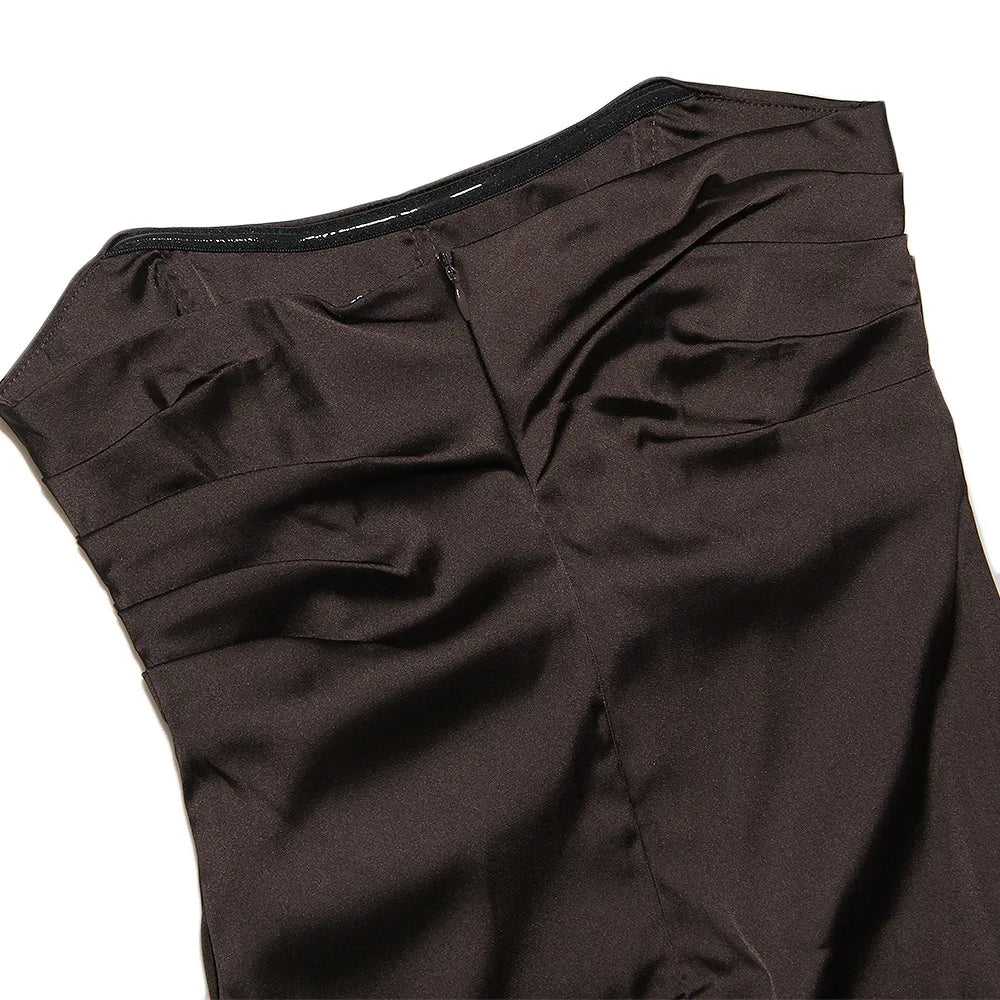 שמלת סטרפלס מיני סאטן  - לאבי