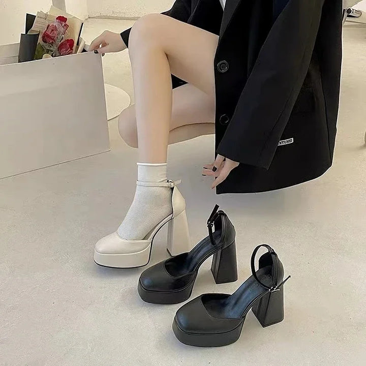 Leatherette fabric doll heels - Mary Lou