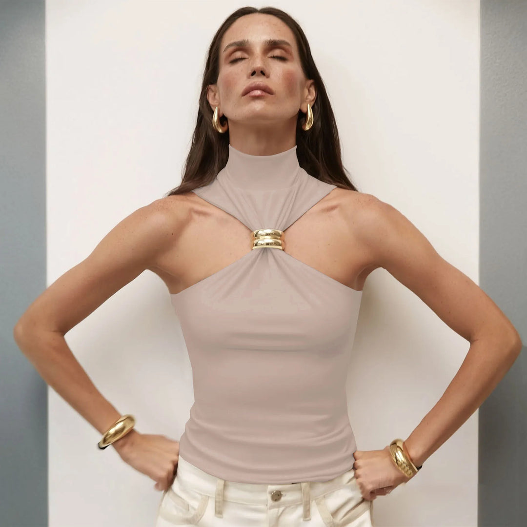 Golf design tank top with buckle decoration - Moya 