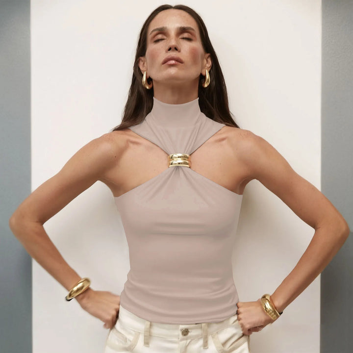 Golf design tank top with buckle decoration - Moya 