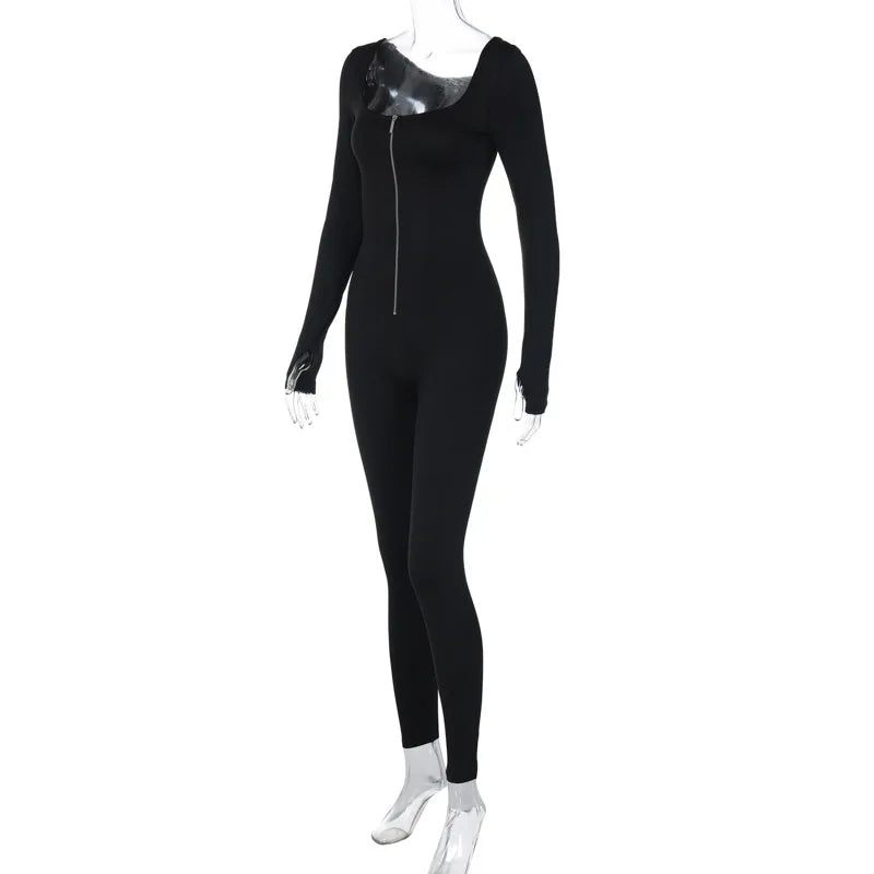 אוברול צמוד מחטב בעיטור רוכסן קדמי - ROSS