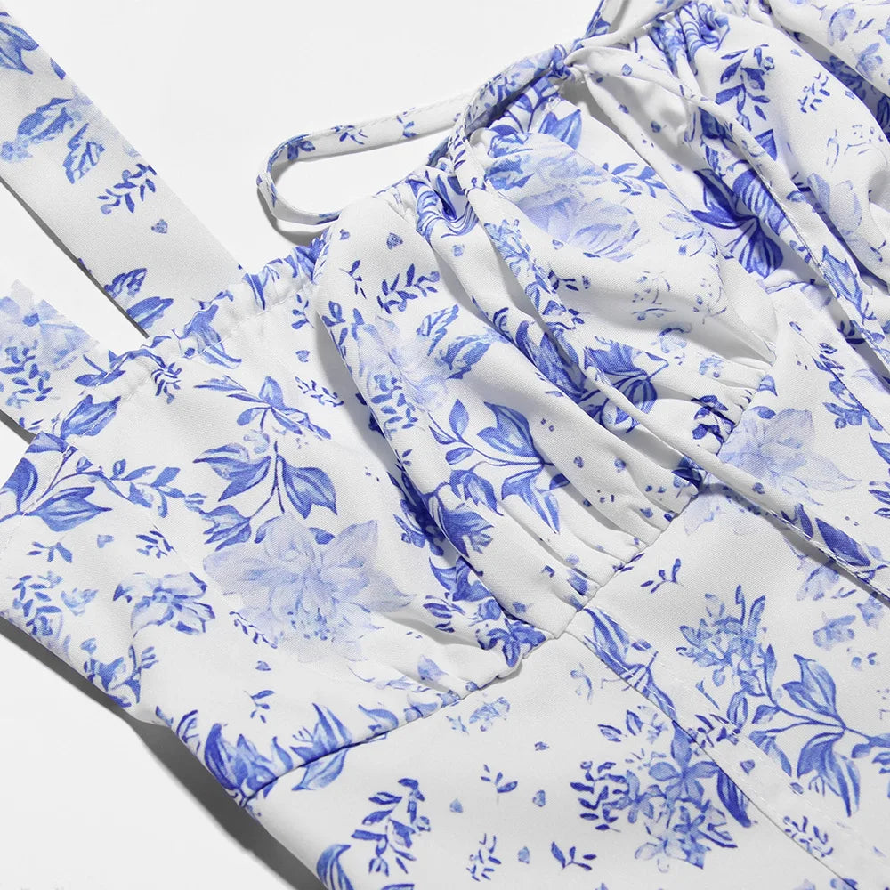 שמלת מידי קיצית בעיצוב כפרי בעיטור שסע - אנג'ליקה