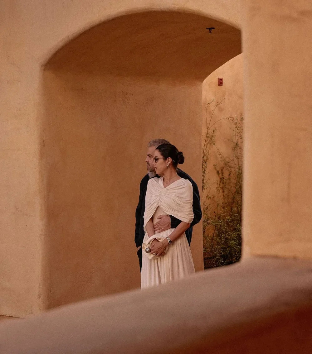 שמלת מקסי ערב אלגנטית בעיצוב כיווצים - מושקא