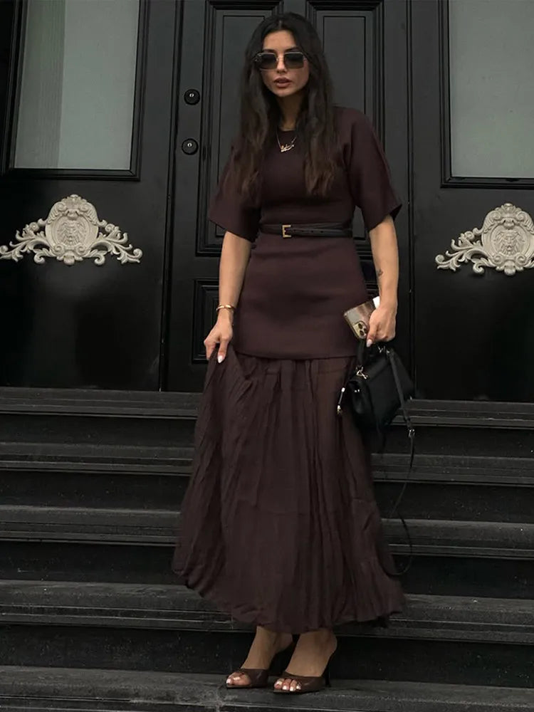 שמלת מקסי בעיצוב קיפולים - נהורה