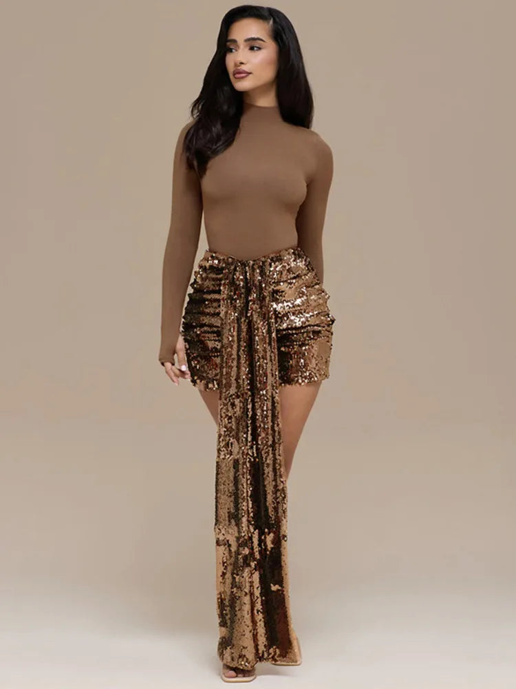 Two-piece set: sequin mini skirt and blouse - ZOEY