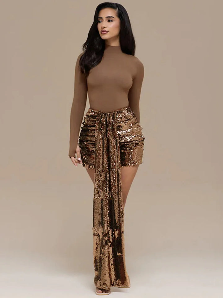 Two-piece set: sequin mini skirt and blouse - ZOEY