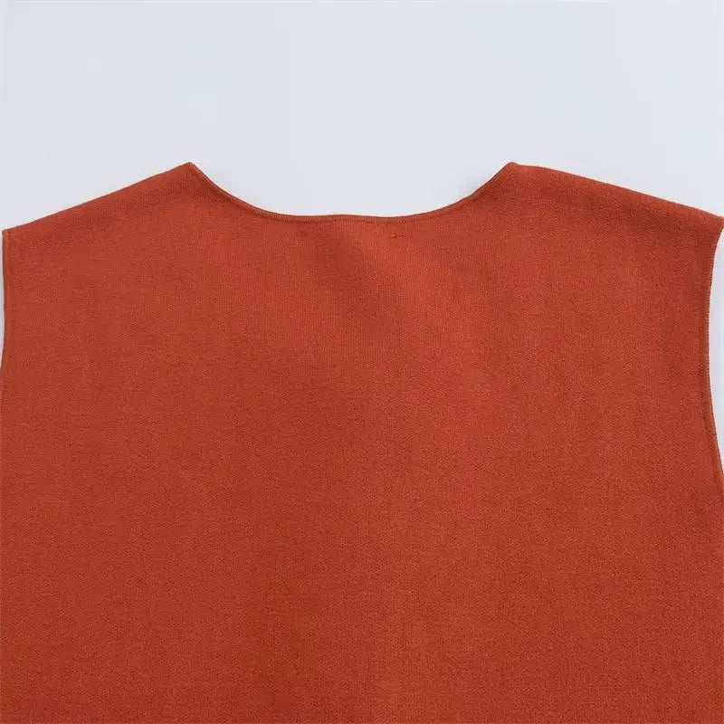 סט שני חלקים סרוג ווסט כפתורים וחצאית מקסי - פולינה