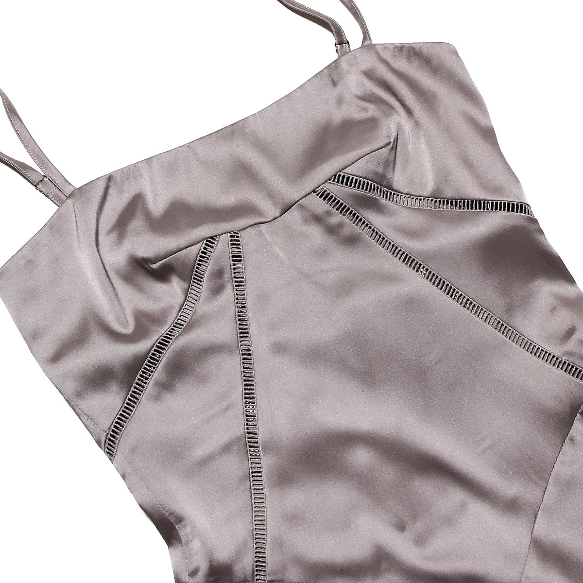 שמלת מקסי סאטן קשירה בגב להצמדה במותן - Lilia