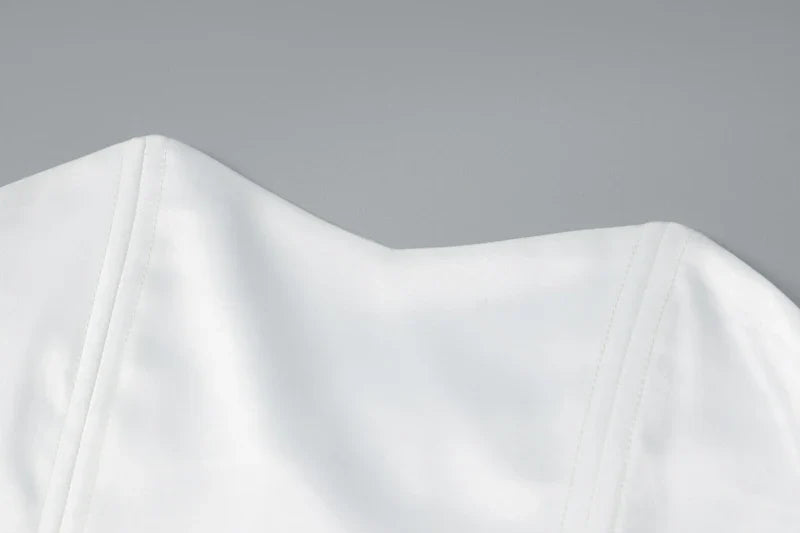 סט סאטן שני חלקים טופ סטרפלס וחצאית מקסי - סיאנה