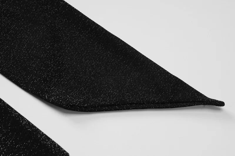 שמלת מקסי נצנצים צמודה בגזרת גולף גב פתוח בעיטור צעיף תואם - מילגרוס