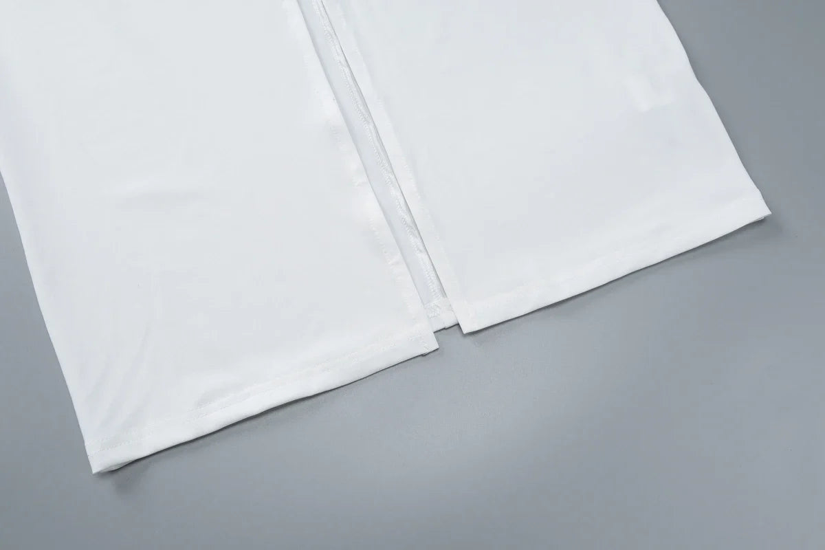 שמלת מקסי כיווצים צווארון גולף בעיטור שסע - Brianna