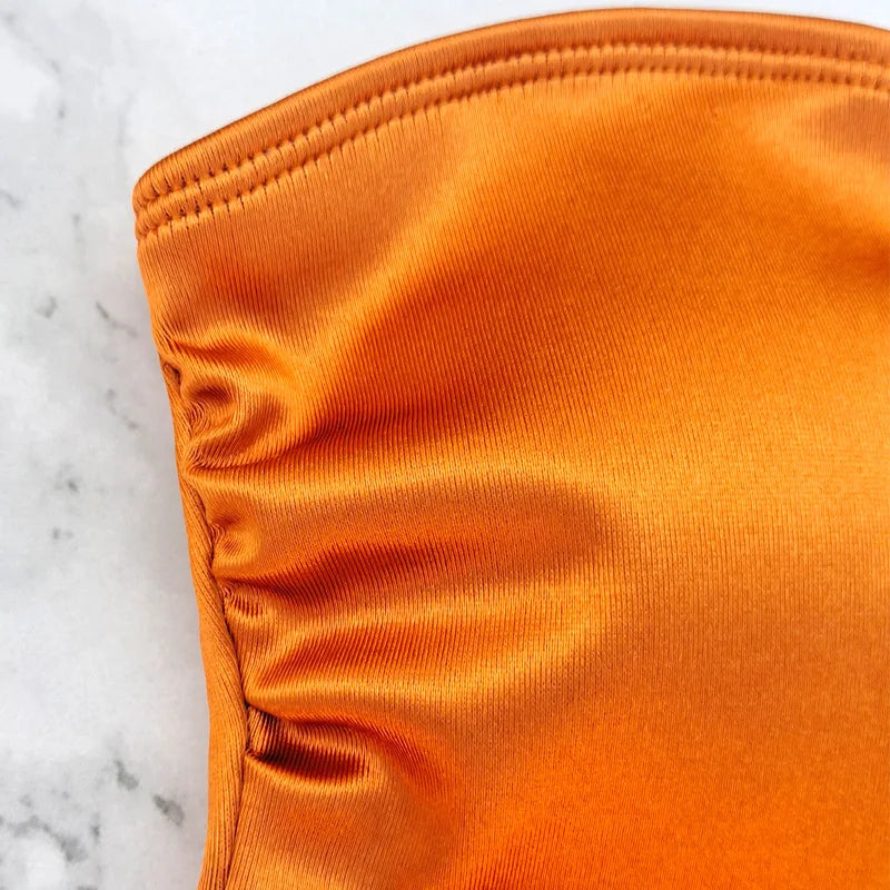 בגד ים סטרפלס גזרה גבוהה - ARIEL