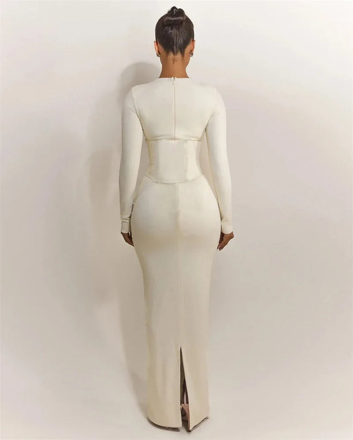 Maxi dress with corset design - TOHAR