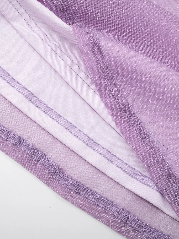 שמלת מקסי נצנצים בעיטור מלמלה ופפיון - נואלה