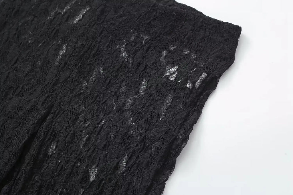 חליפת תחרה שני חלקים בגד גוף ומכנסיים ארוכים - מנור