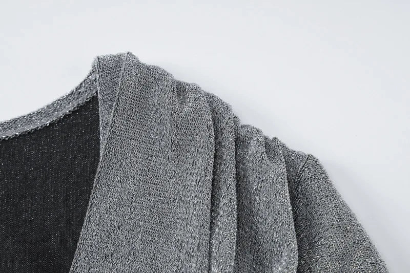 שמלת ערב מקסי נצנצים מחשוף עמוק - לאורה