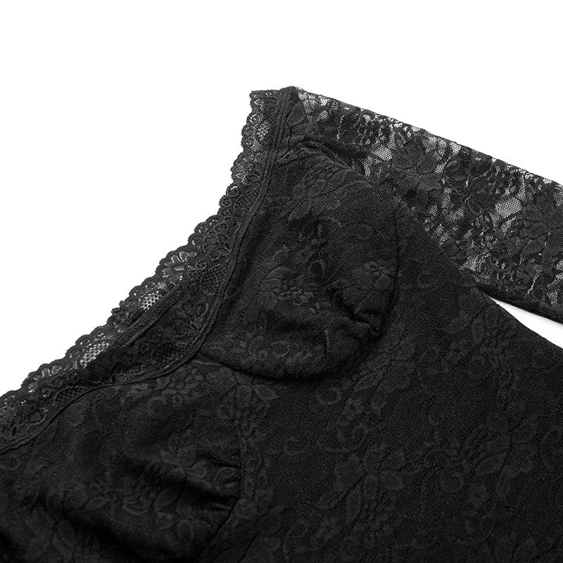 שמלת מיני תחרה מלמלה כתפיים חשופות - Shay