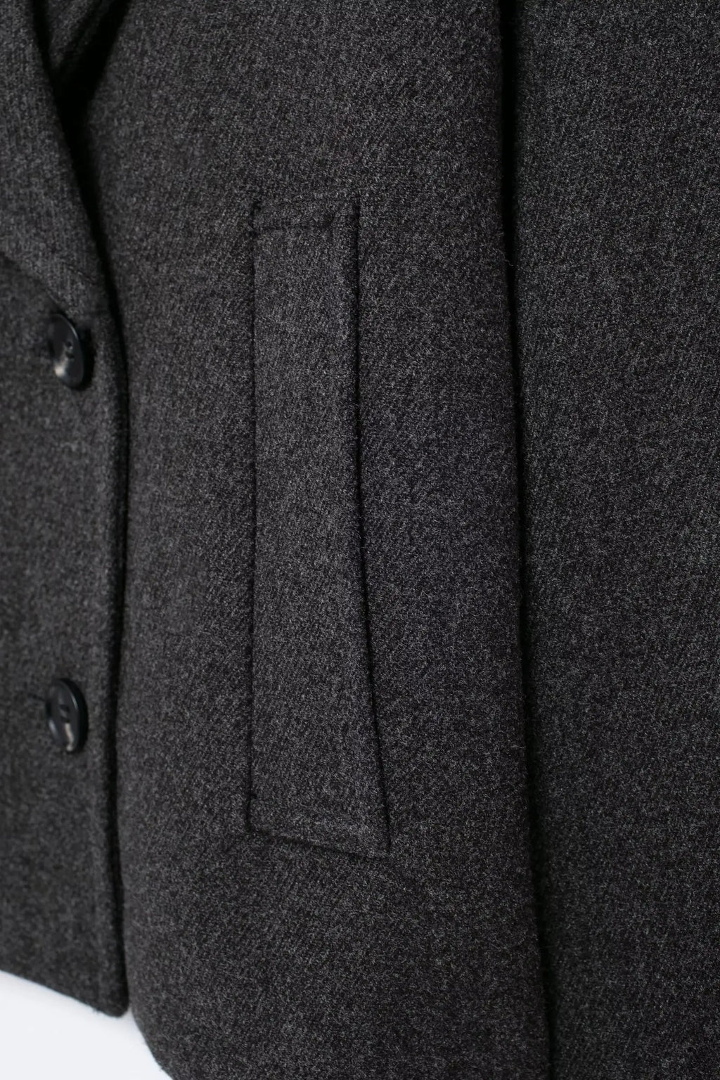 מעיל צמר קצר סגירת כפתורים - וולה