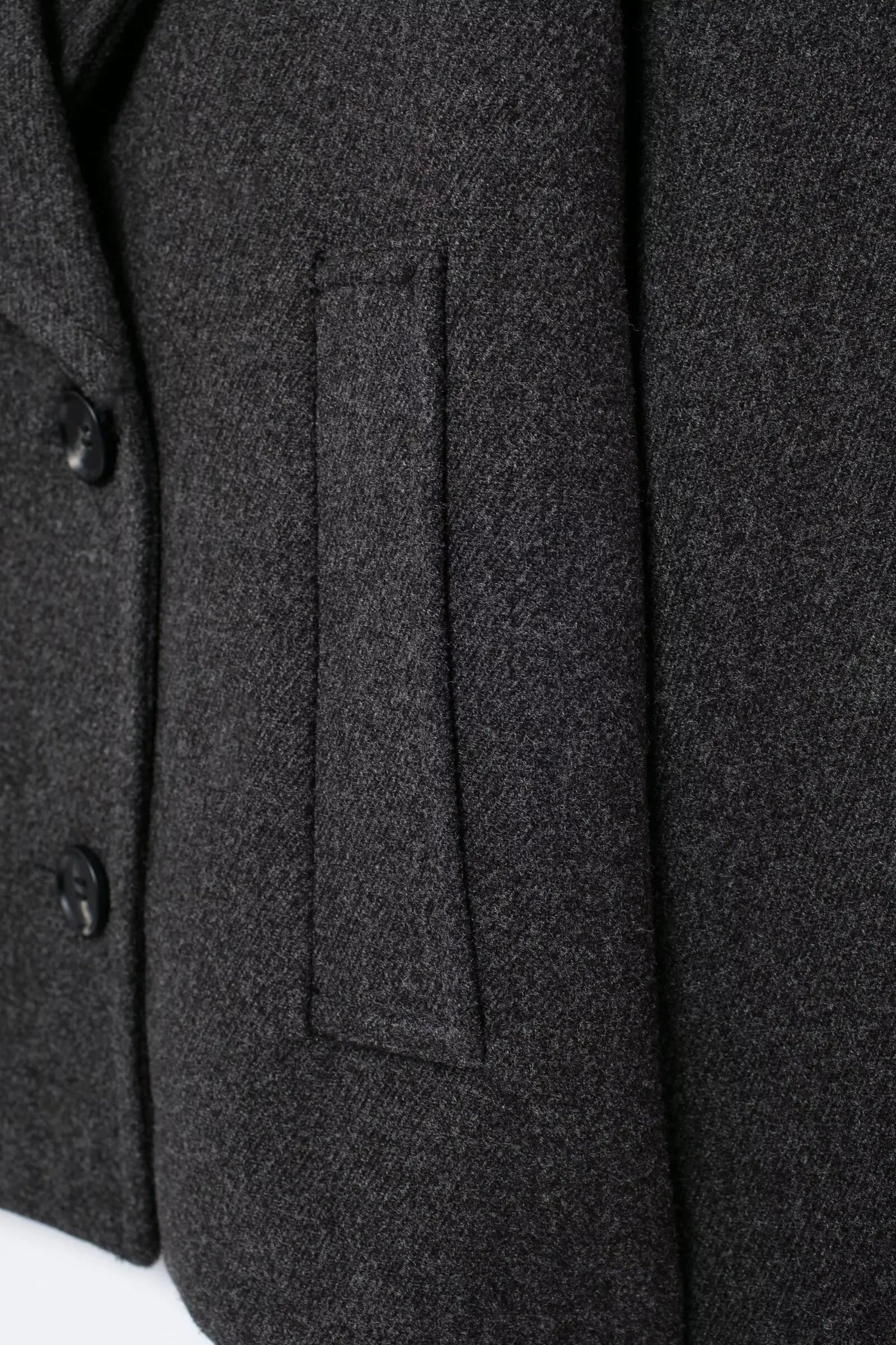 מעיל צמר קצר סגירת כפתורים - וולה