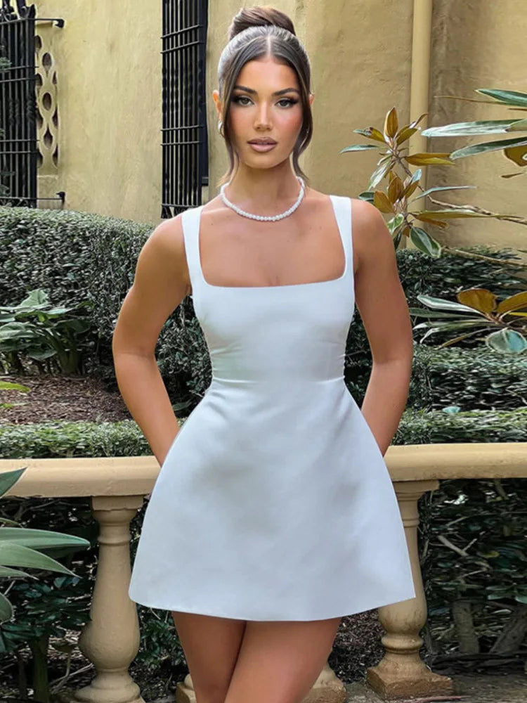 שמלת מיני סאטן בגזרת A - לילאן