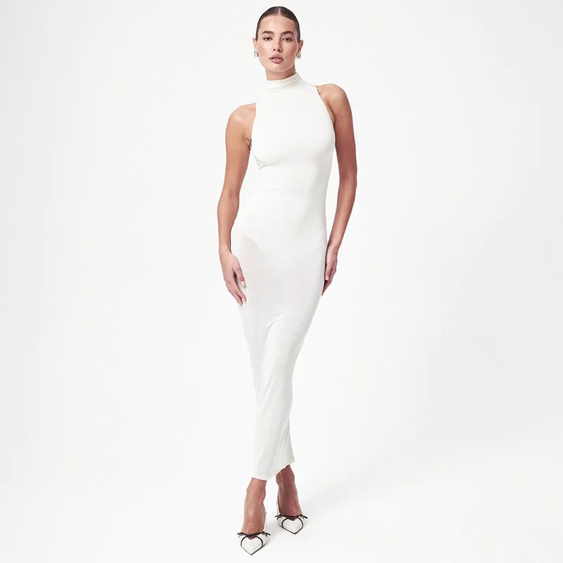 שמלת מקסי גולף בעיצוב שיפון ובגד גוף - יהב