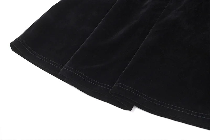 שמלת ערב סטרפלס מיני קטיפה אלגנטית - פילי