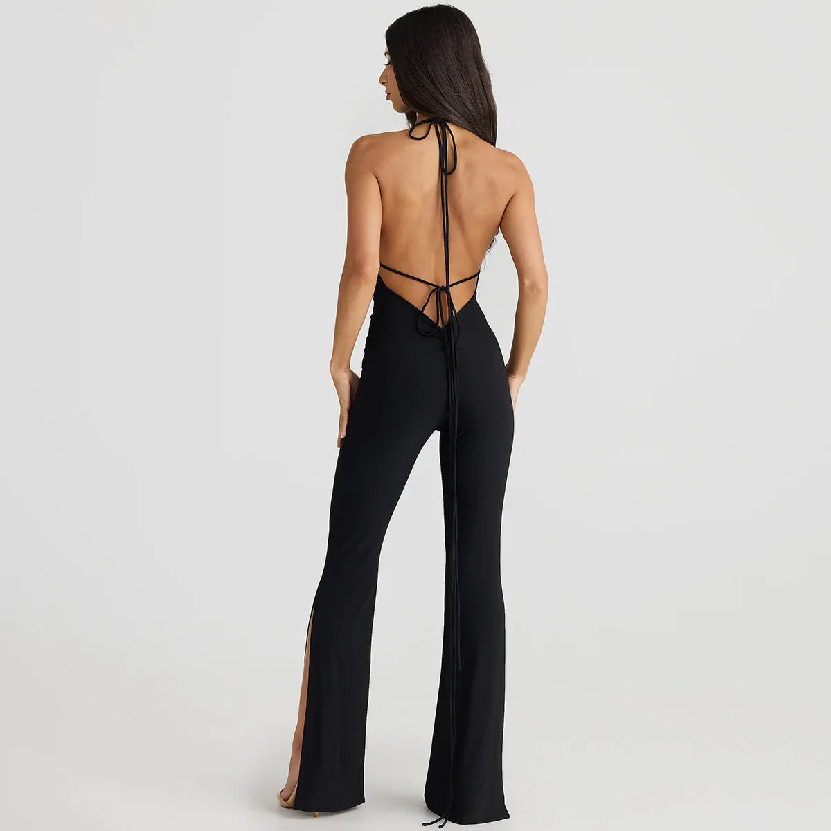 אוברול ארוך גב פתוח מכנסי פדלפון - MELENIA