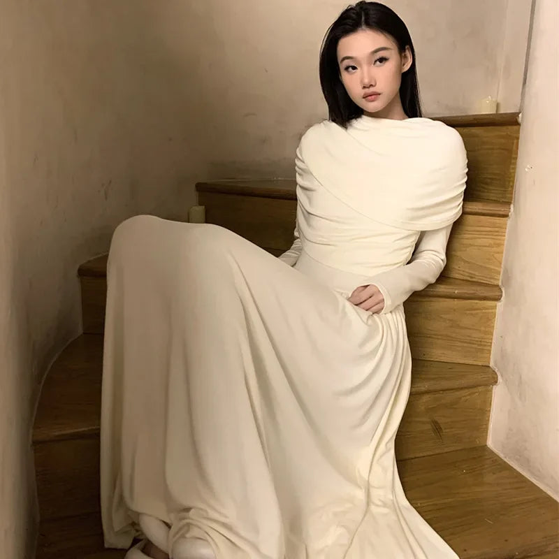 שמלת מקסי ערב בעיצוב קיפולים - שרה