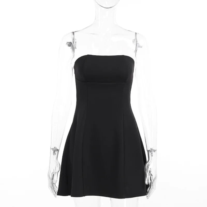 שמלת מיני סטרפלס בגזרת A - לולה