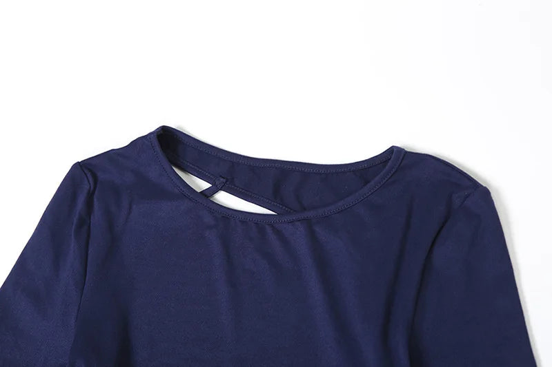 שמלת מקסי גב פתוח שרוולי פעמון - בלוברי