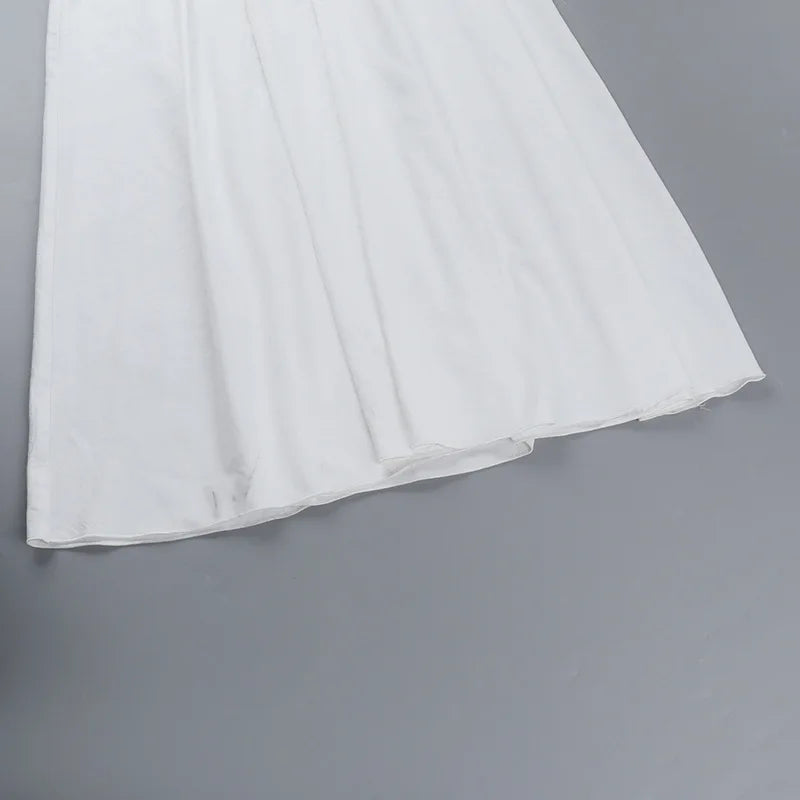 שמלת מקסי בעיצוב כפרי בעיטור רקמת פרחים - בלנקה