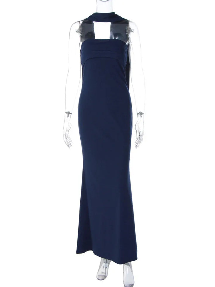 Strapless maxi dress with scarf decoration - MAROM
