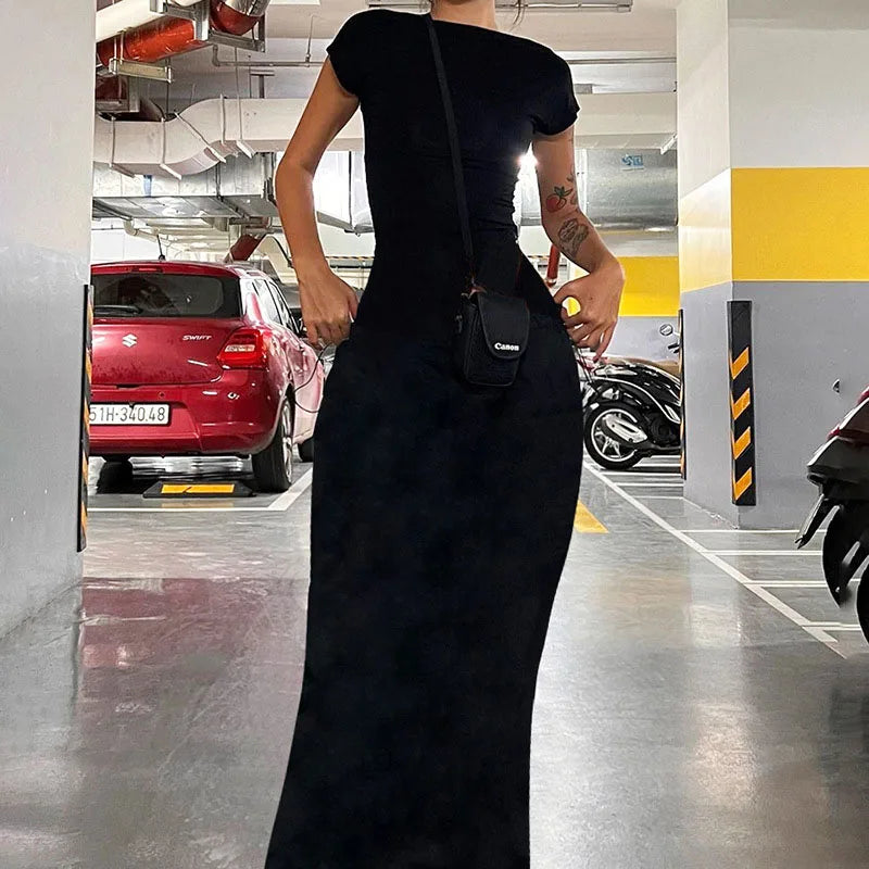 שמלת מקסי צמודה גב פתוח - Elia