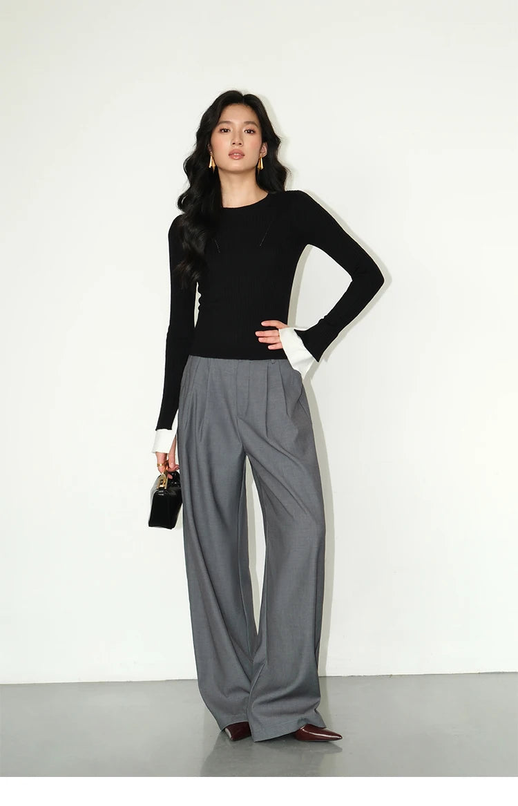 High-waisted tailored pants in a LOOSE design