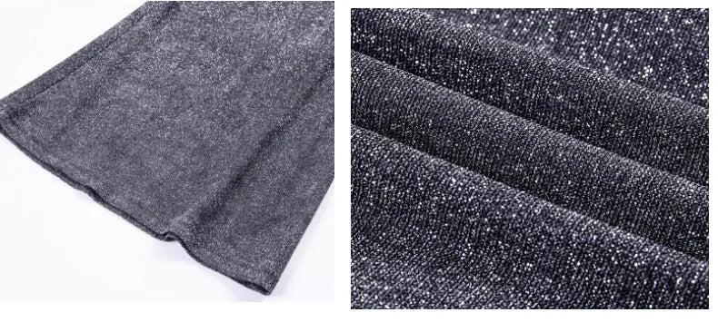 Wide-leg sequined pants