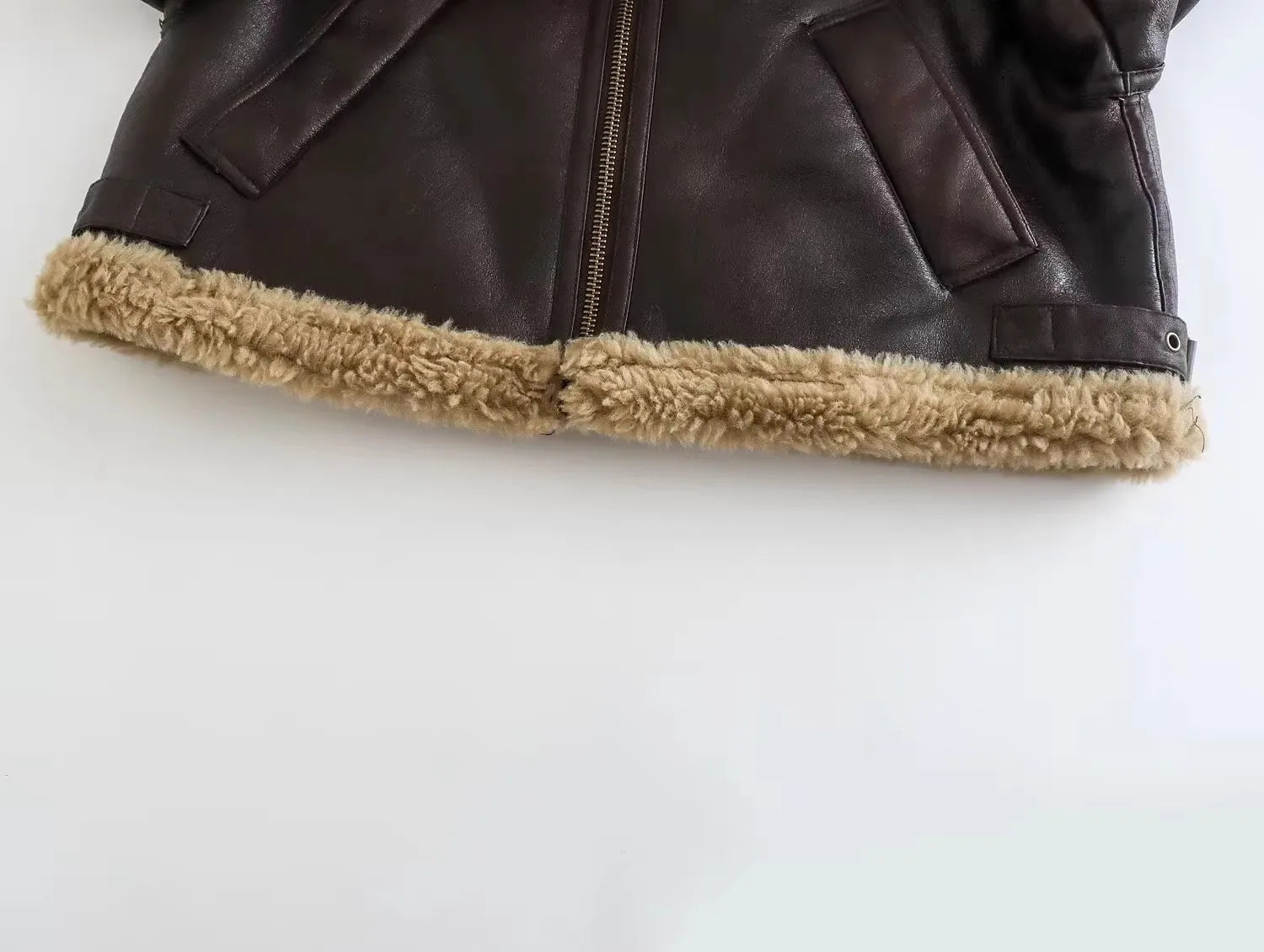 מעיל עור פרווה פנימית - קנדי