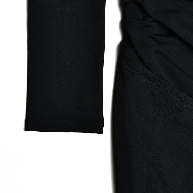 שמלת מקסי מלמלה בעיצוב שסע כתף חשופה - מלאניה