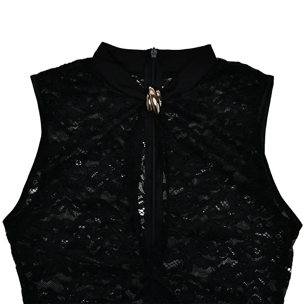 שמלת מקסי תחרה בעיצוב שסע - Lola