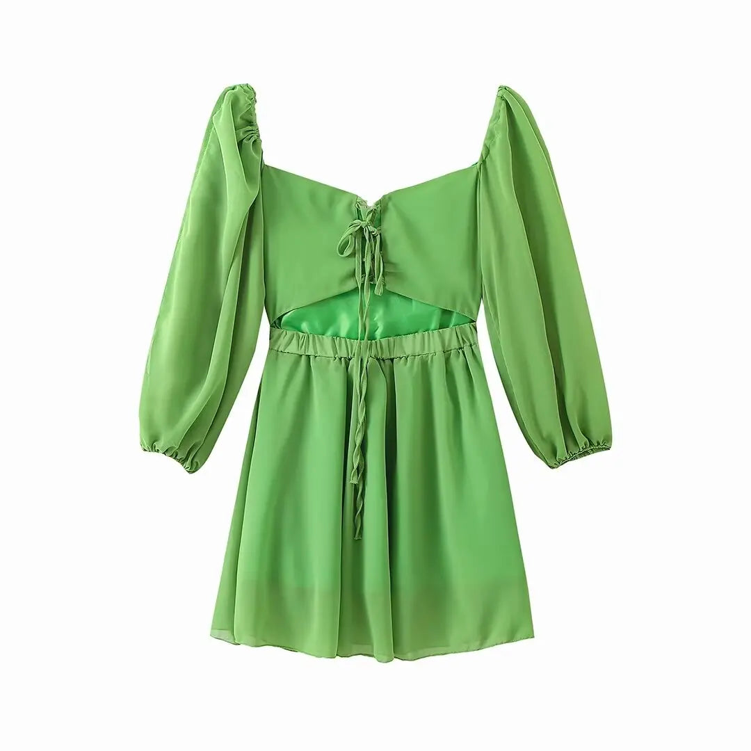 שמלת מיני מלמלה שרוולים פתוחים - נויה לי