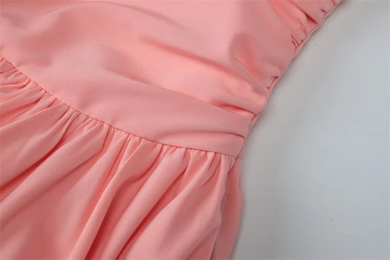 שמלת מקסי סטרפלס בלון בעיצוב שסע - אוקיאנה