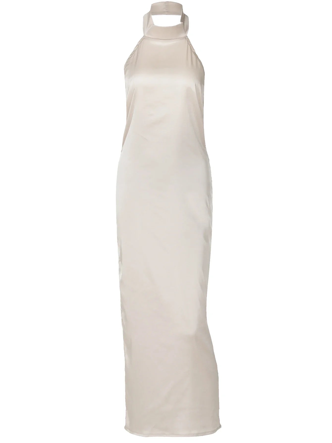 שמלת מקסי סאטן קולר גב פתוח - Lilly