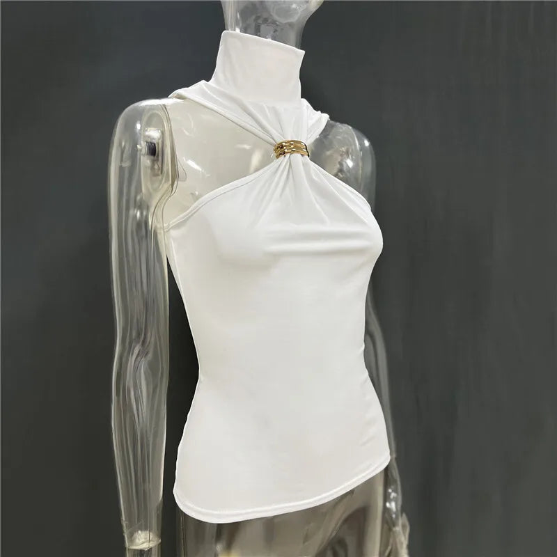 Golf design tank top with buckle decoration - Moya 