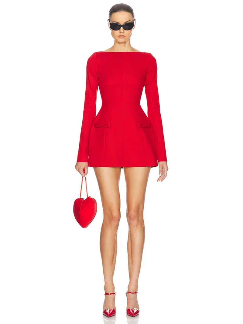 שמלת מיני בגזרת A בעיטור פפיונים - עלמא